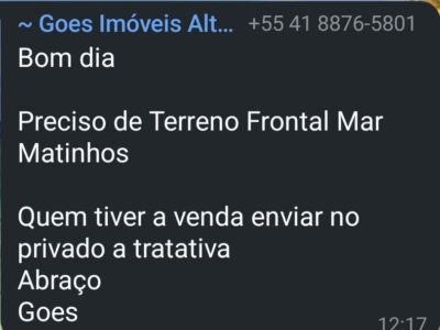 Terreno em Matinhos frente mar