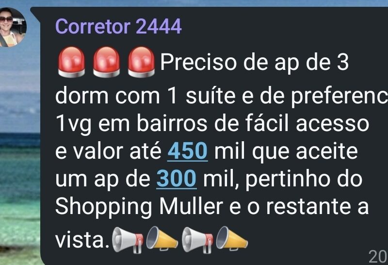 Procura-se apartamento